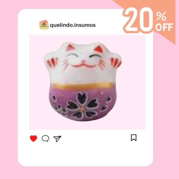 Producto - Gato Maneki neko color violeta