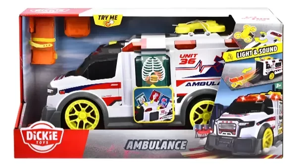 Producto - Ambulancia Dickie Toys Grande Con Luz Y Sonido + Accesorios