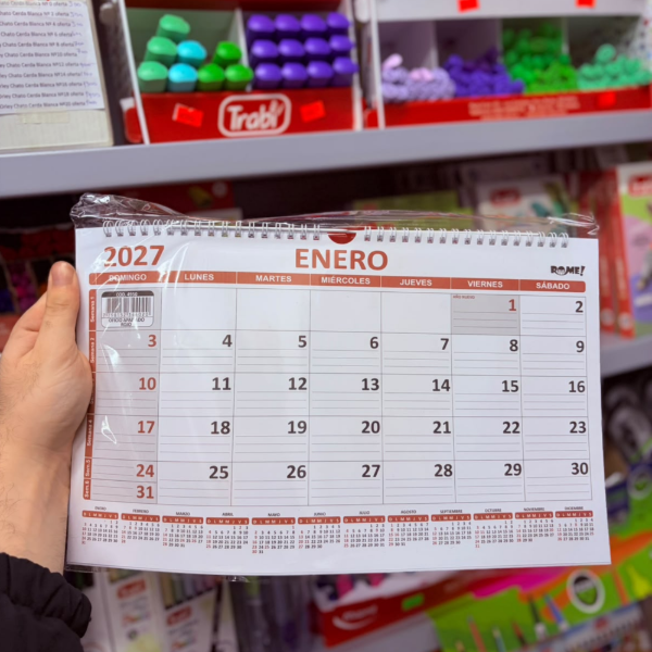 Producto - Calendario Oficio APAISADO Rojo 35x21