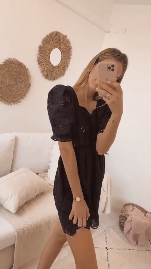 Producto - JASMINE DRESS BRODERIE / BLACK - 0