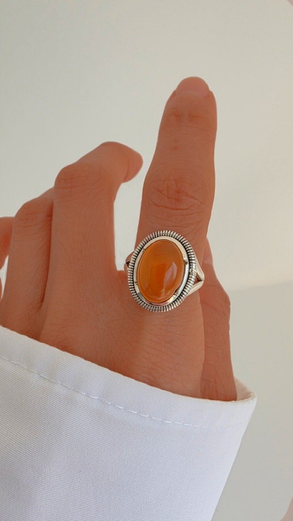 Producto - Anillo Cornalina Talle 16.5