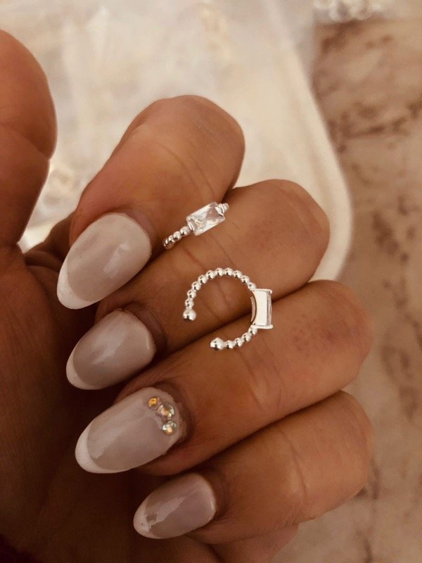 Producto - Cuff apunto de luz cuadrado Plata x par