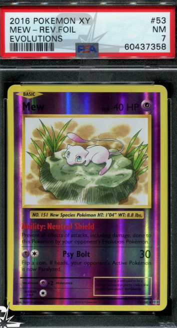Producto - Evolutions 53/108 Mew Reverse Holo Foil PSA 7