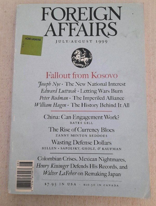Producto - Revista Foreign Affairs - Año 1999 - Volume #78 - Number #4