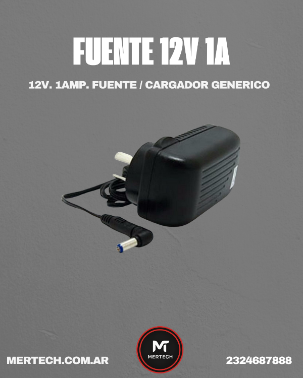 Producto - FUENTE 12 V CARGADOR FUENTE SWITCHING 12V 1AMP