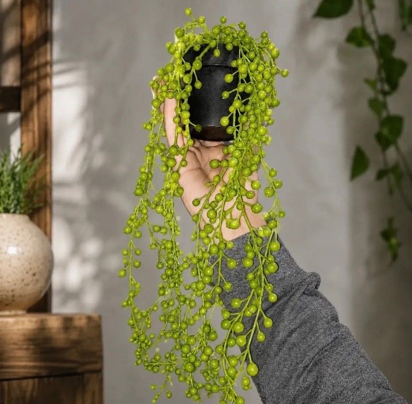 Producto - Planta artificial colgante hiedra con maceta 50 cm - 1