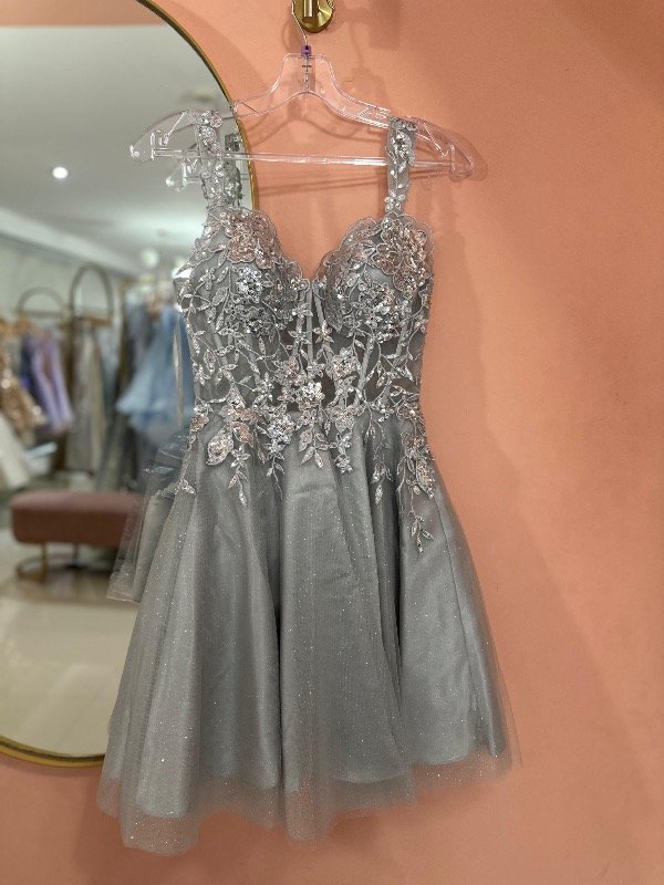 Producto - Vestido Miami corto plateado