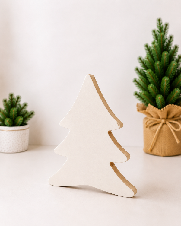 Producto - Set x3 pinos "abetos" decorativos color blanco - 5