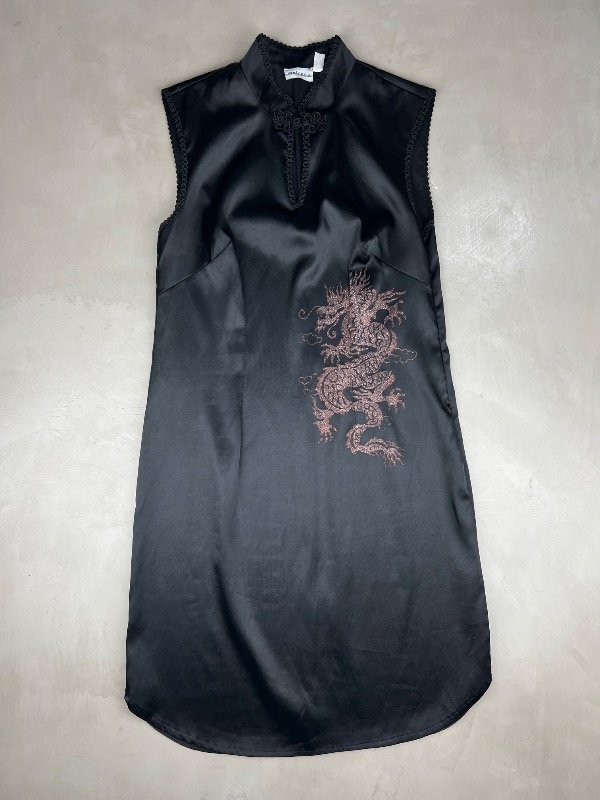Producto - Black Satin Qipao Dress - 0