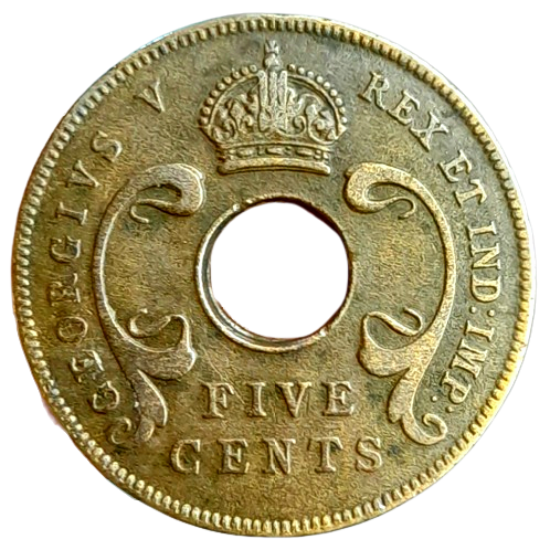 Producto - África Oriental Británica 5 Cents 1922 Rey Jorge V Km#18 VF - 1