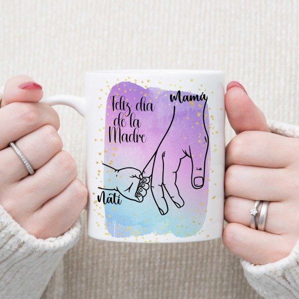 Producto - Taza ceramica Dia de la madre manos hijos