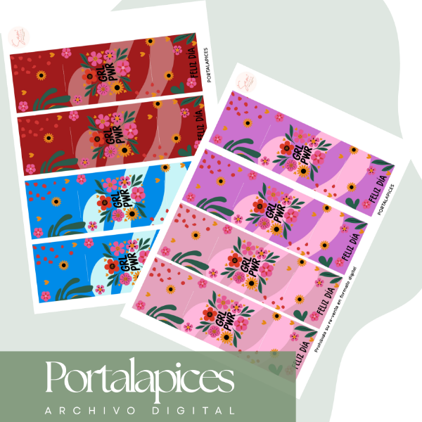 Producto - Archivo Digital: Portalapices Girl power modelo 2