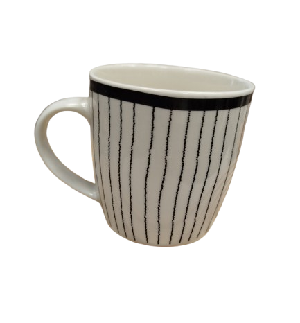Producto - Taza de cerámica Blanca y raya vertical