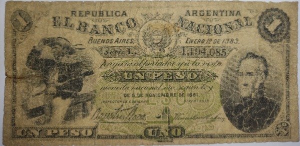 Producto - Buenos Aires 1 peso año 1883 - 0