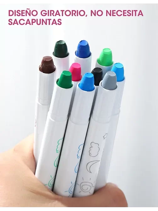 Producto - valijita de CRAYONES acuarelables con sellos. 24 unidades - 3