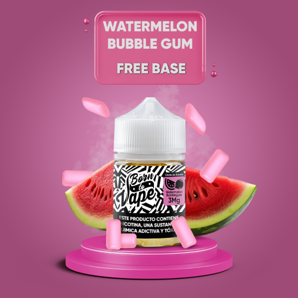Producto - (FREEBASE) BORN TO VAPE 60ML 3MG - BUBBLEGUM WATERMELON