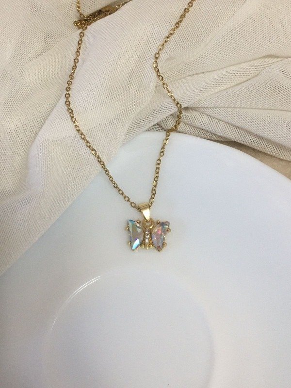Producto - Cadena Mariposa Tornasol Acero Dorado