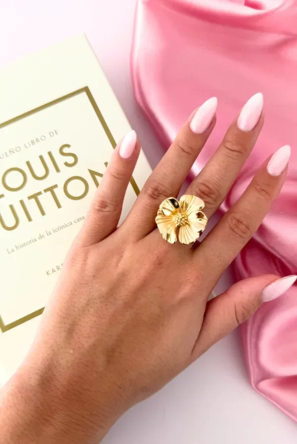 Producto - Anillo flor dorada