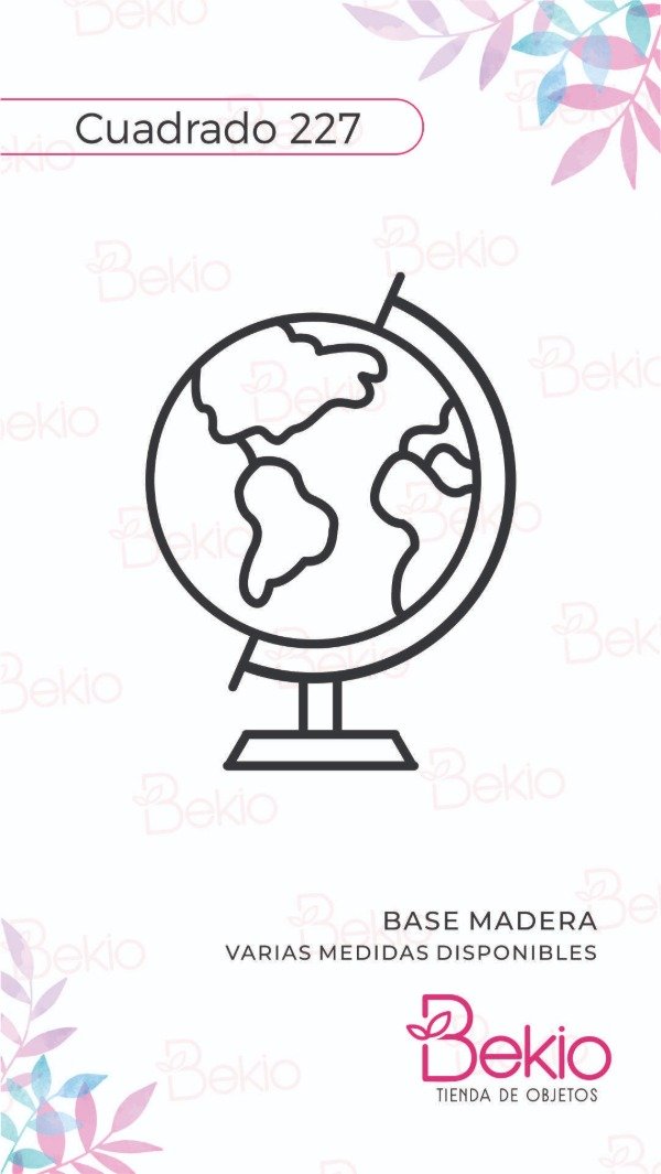 Producto - Sello Cuadrado 227 - Globo Terráqueo