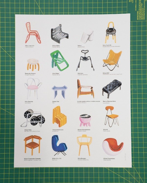 Producto - 20 Sillas de Diseño Argentino - Print 30x40