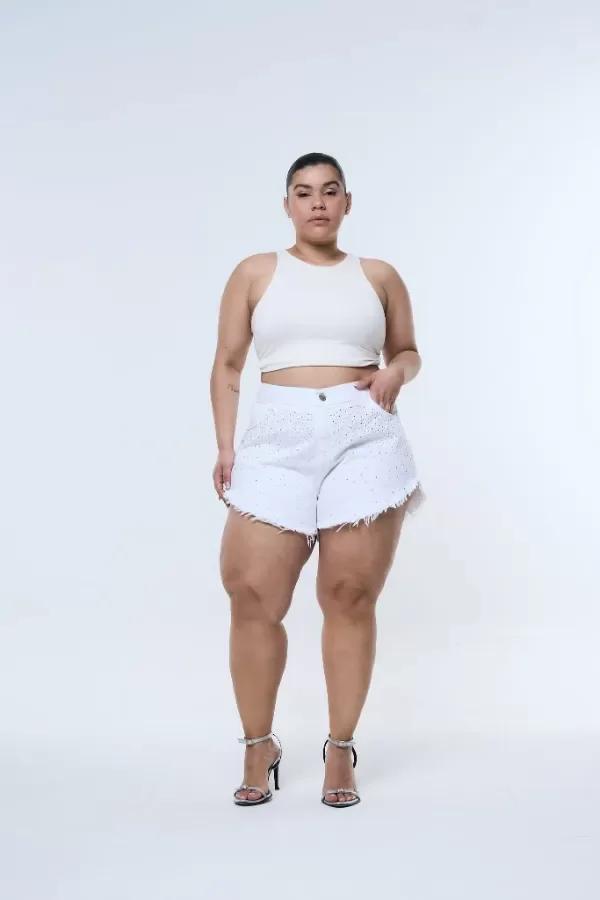 Producto - SHORT BLANCORIA BRILLOS - rigido