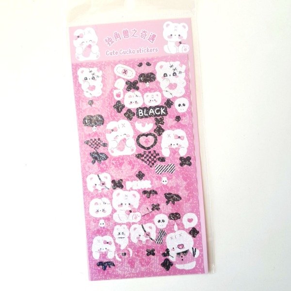 Producto - Plancha de stickers Holográfico - Pinky Punk