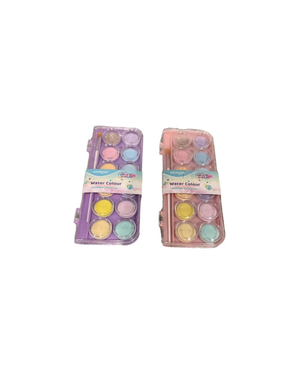 Producto - Acuarelas KEYROAD x 12 Colores Pasteles  + Pincel Con Caja Plástica