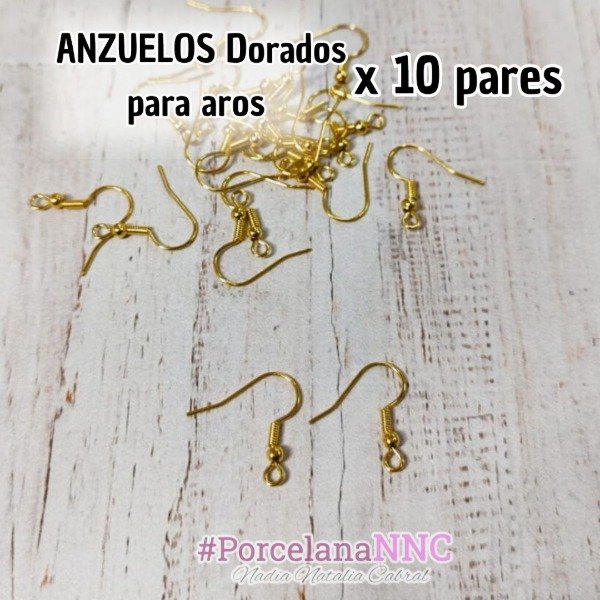 Producto - Anzuelos Dorados para Aros x 10 pares