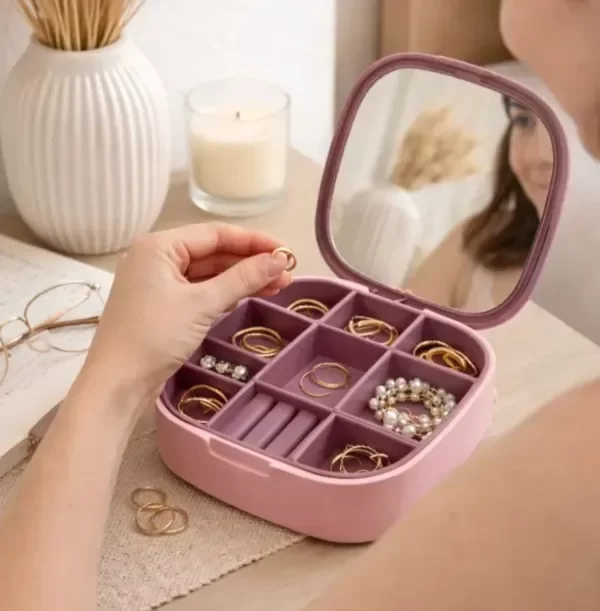 Producto - Joyero Compacto Portátil Anillos Aros Cadenas Organizador - 5