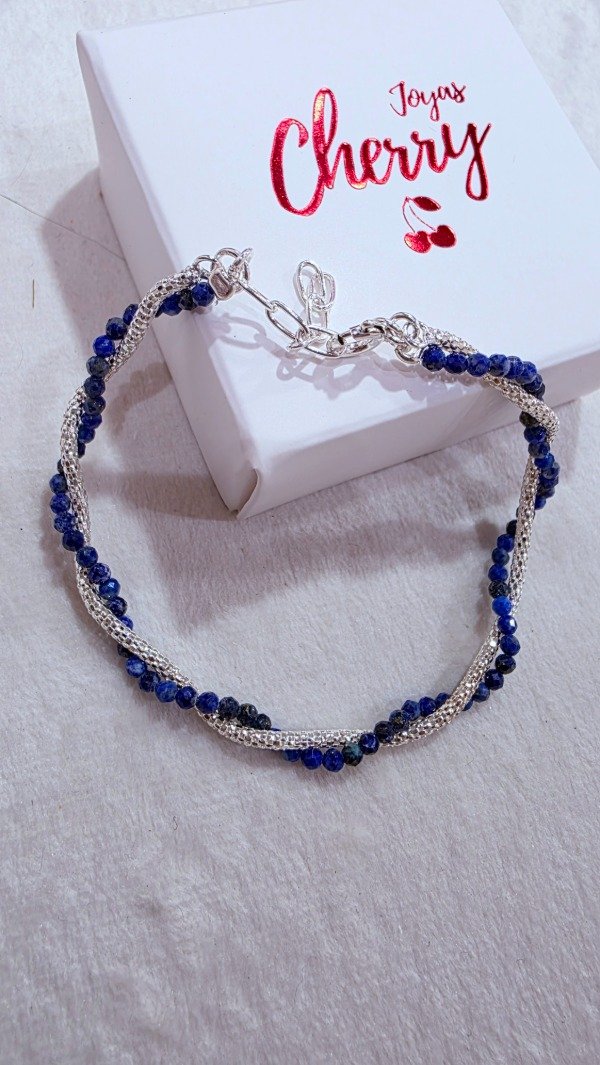 Producto - Pulsera doble cristal azul PL - 1