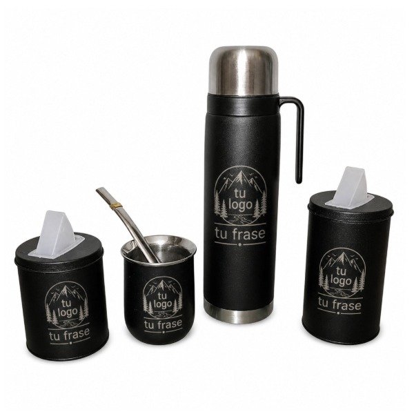 Producto - Set Termo Mate Yerbera Azucarera Personalizado Grabado Láser