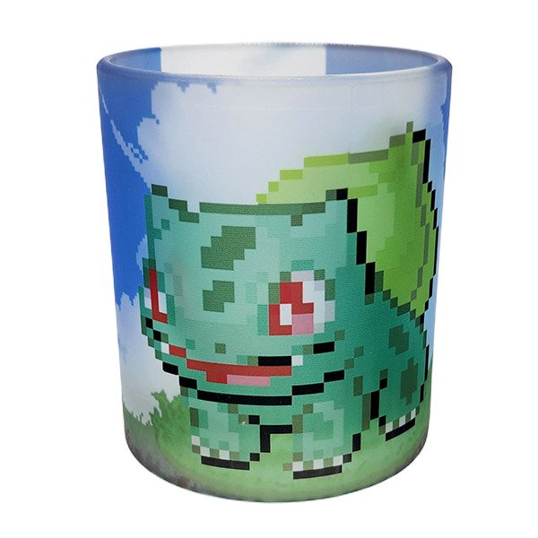 Producto - Vaso Taza De Vidrio Esmerilado Pokemon Bulbasaur PIXELGAMING