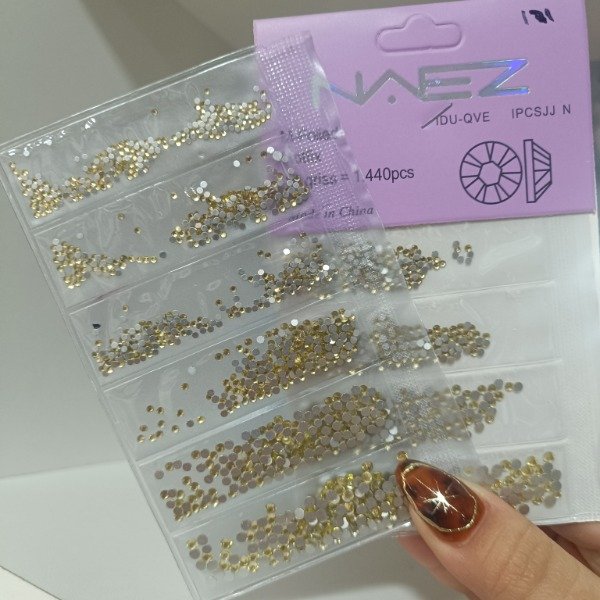 Producto - Strass 171 Naez dorado champagne