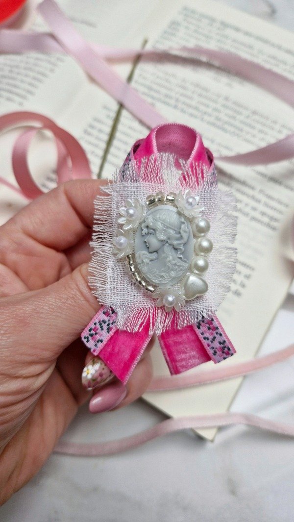 Producto - Prendedor Lazo Rosa Primavera