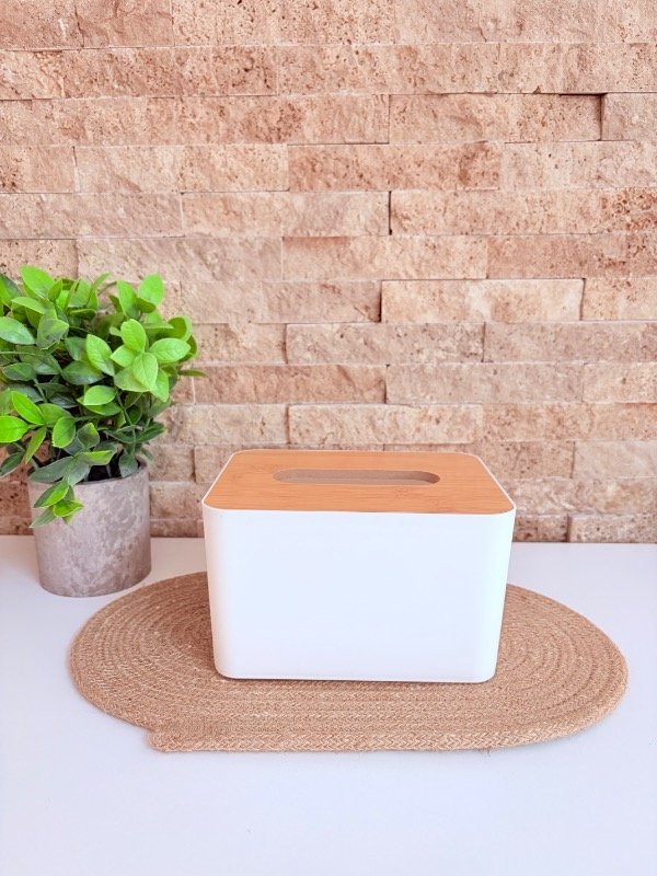 Producto - Cajita Porta pañuelos PVC y bambú