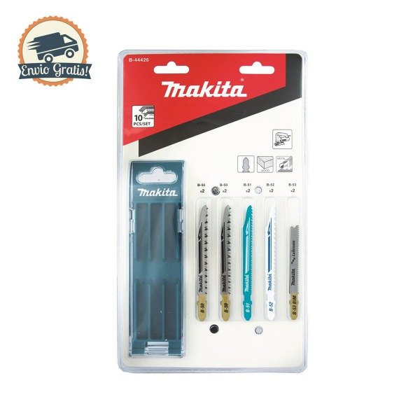 Producto - Juego de 10 hojas de sierra caladora con estuche Makita B-44426