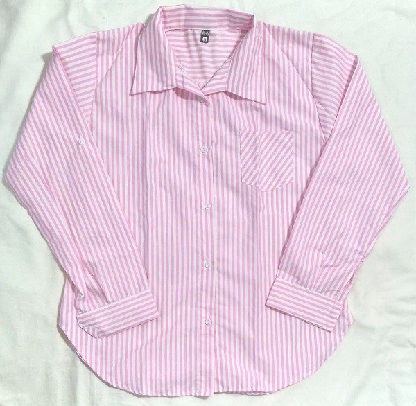 Producto - Camisa fibrana rayada (rosa)