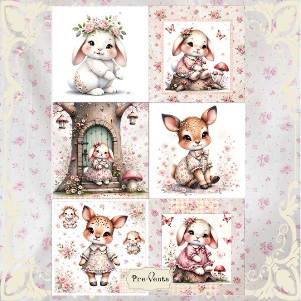 Producto - Paneles Batista Conejitos Y Bambis 38x38cm