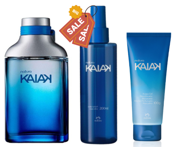 Producto - KIT MASCULINO KAIAK CLASICO: PERFUME + BODY + GEL CORPORAL HIDRATANTE