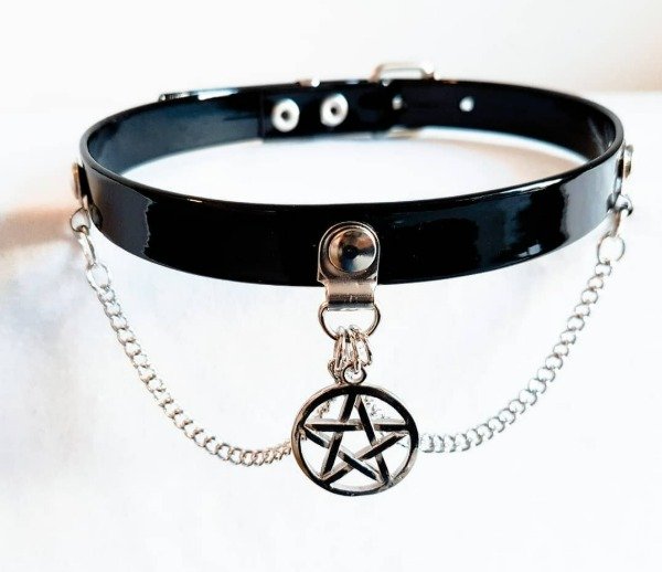 Producto - choker gotico pentagrama chico