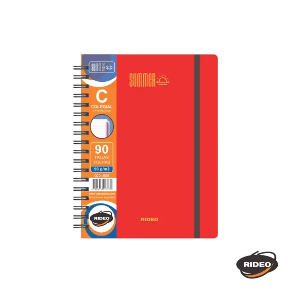 Producto - Cuaderno colegial Rideo Summer 90 hjs rayadas