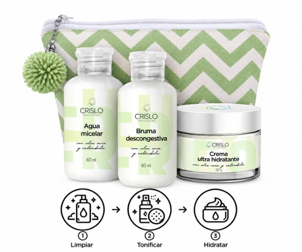 Producto - Kit skin care- 3 pasos básicos Aloe Vera- piel normal a mixta