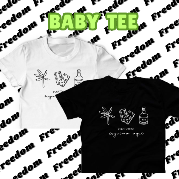 Producto - Baby tee PR- SEGUIMO AQUÍ