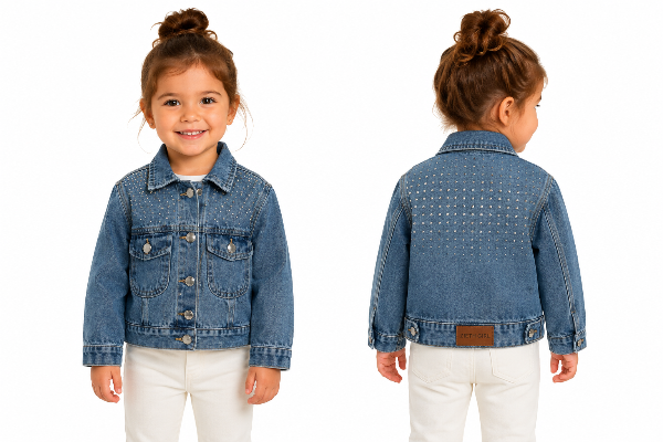 Producto - CAMPERA JEAN MOM BEBA STRASS