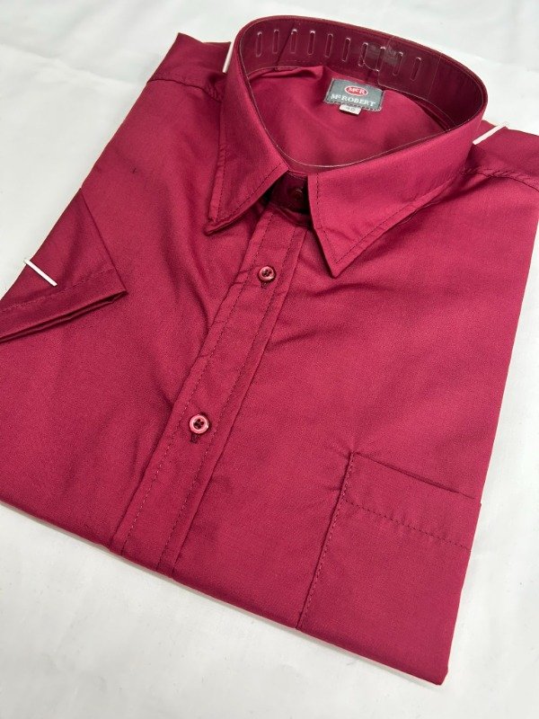 Producto - Camisa Manga Corta lisa - Bordo