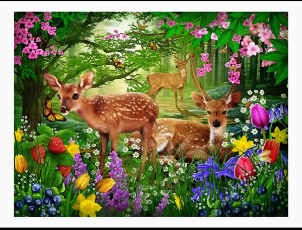 Producto - Kit de pintura por diamante ciervos 30x40cm