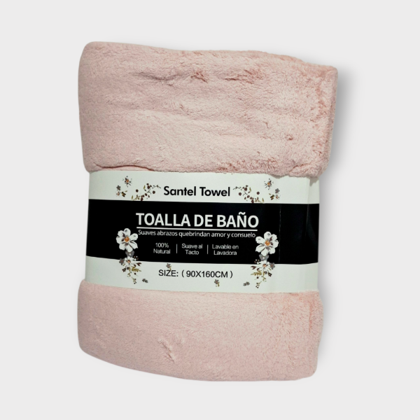 Producto - Toalla de Baño Santel Liso 90x160cm Rosa