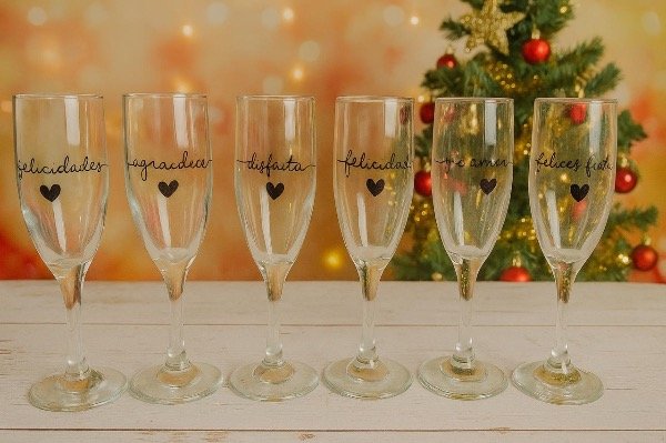 Producto - Set de copas con frases en color negro