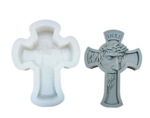 Producto - MOLDE SILICONA CRUZ c/CARA CRISTO DSSZJ (LIS)