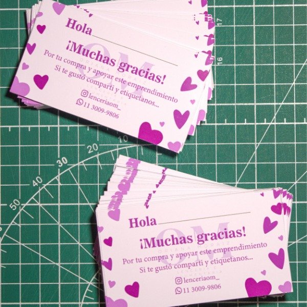 Producto - Tarjetas Agradecimiento 9x5 x 12 unid.